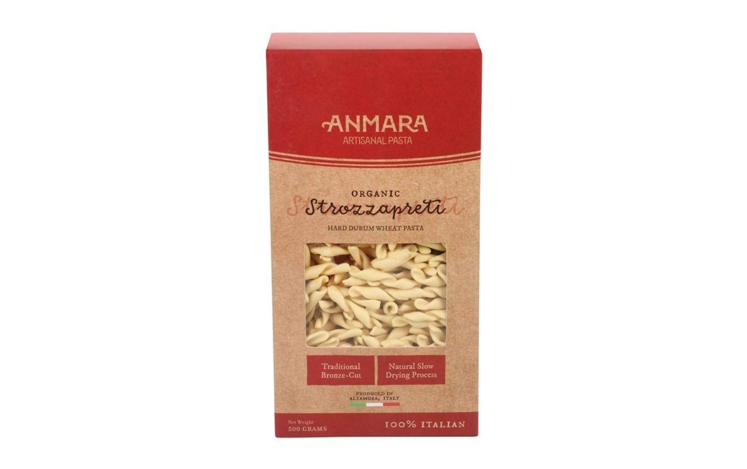 Anmara Artisanal Pasta Organic Strozzapreti Hard Durum Wheat Pasta   Box  500 grams